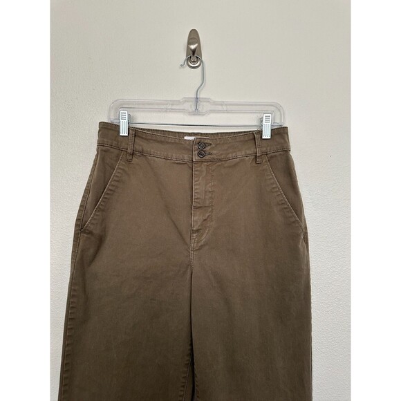 Frame Fatigue Crop Cotton Blend Army Green Pants Straight Leg Twill Women's 29 - Picture 3 of 9